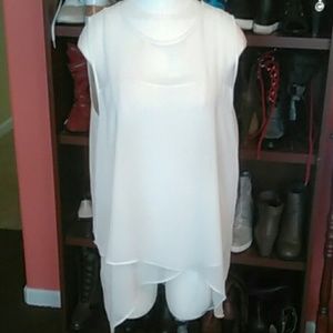 Sheer layered sleeveless blouse